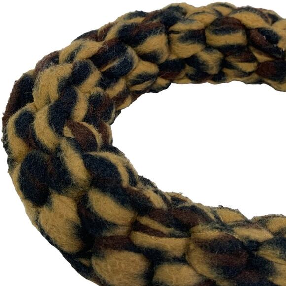 Upcycled Handmade Leopard Spot Super Strong Soft Fleece Tug of War Dog Chew Toy - Picture 2 of 3